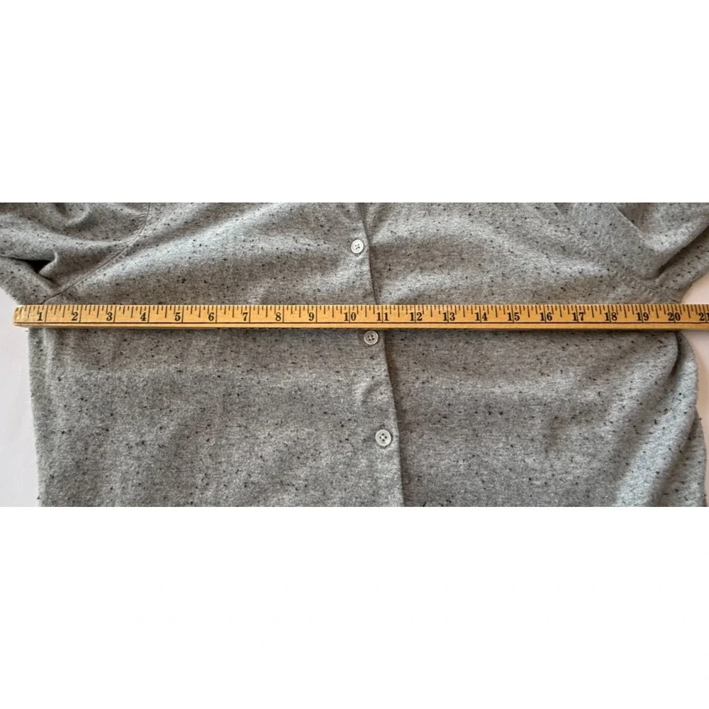 Lands End Womens Large Gray Cardigan Sweater Button Front Cotton Blend Knit - Picture 8 of 9